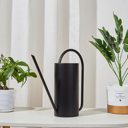 1500ml Indoor Watering Can, Large Capacity Long Spout Stainless Steel Plant Watering Can, Watering Kettle for Outdoors Horticultural Enthusiast (Black)