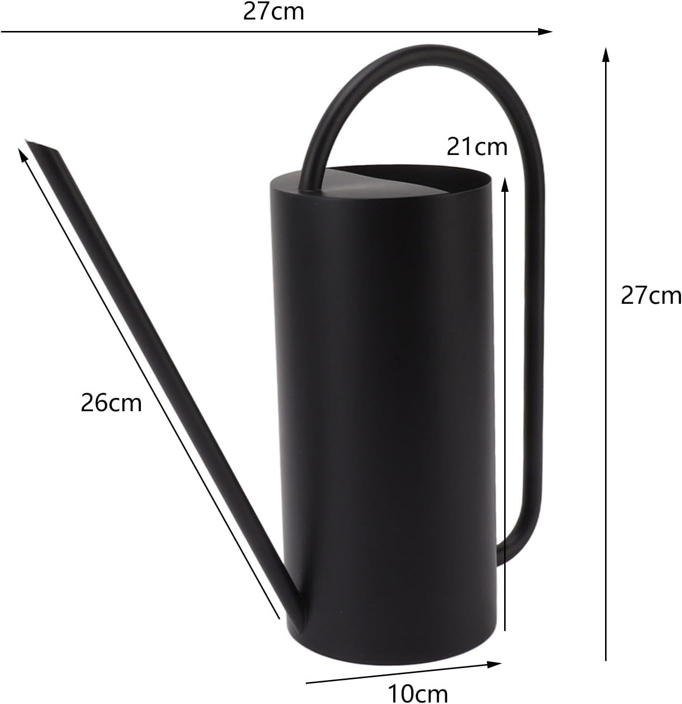 1500ml Indoor Watering Can, Large Capacity Long Spout Stainless Steel Plant Watering Can, Watering Kettle for Outdoors Horticultural Enthusiast (Black)