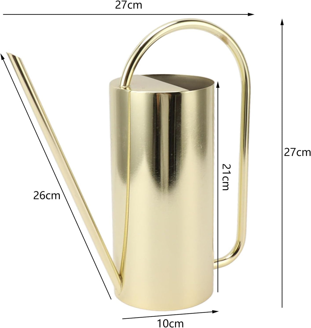 1500ml Indoor Watering Can, Large Capacity Long Spout Stainless Steel Plant Watering Can, Watering Kettle for Outdoors Horticultural Enthusiast (Black)