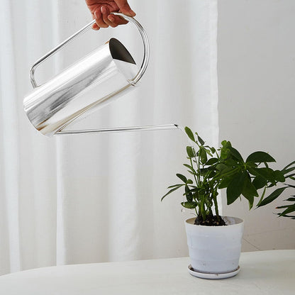 1500ml Indoor Watering Can, Large Capacity Long Spout Stainless Steel Plant Watering Can, Watering Kettle for Outdoors Horticultural Enthusiast (Black)