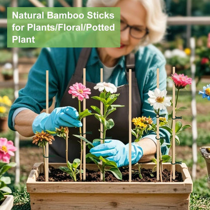 46 PCS Bamboo Plant Stakes 18 Inch, 5mm Thick Wood Plant Support Stakes