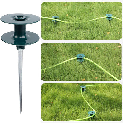 Hose Guide Spikes, on Zinc Spike Garden Orbit 4-Pack with Metal Water Hoses for Plant Protection Yard (4 Pack), Dark Green, (210429XA01YL-9278-1504350101)