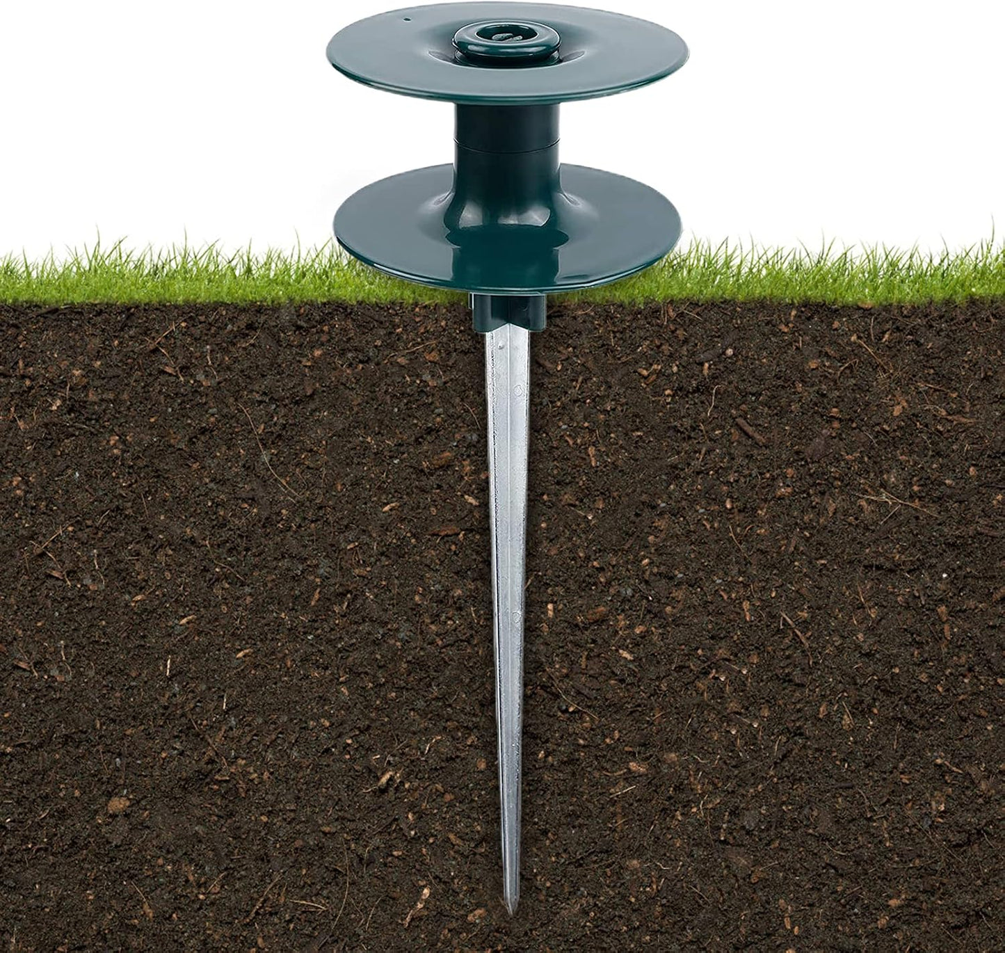 Hose Guide Spikes, on Zinc Spike Garden Orbit 4-Pack with Metal Water Hoses for Plant Protection Yard (4 Pack), Dark Green, (210429XA01YL-9278-1504350101)
