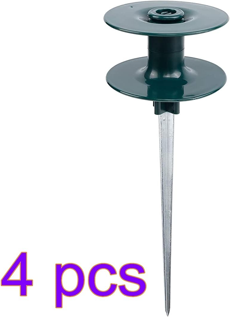 Hose Guide Spikes, on Zinc Spike Garden Orbit 4-Pack with Metal Water Hoses for Plant Protection Yard (4 Pack), Dark Green, (210429XA01YL-9278-1504350101)
