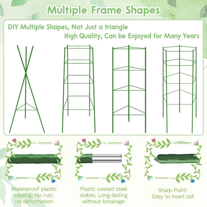 6 Pack 5.2 FT Tomato Cages for Garden, Heavy Duty Tomato Trellis