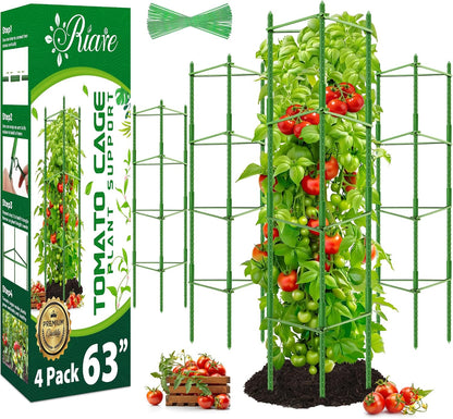 6 Pack 5.2 FT Tomato Cages for Garden, Heavy Duty Tomato Trellis