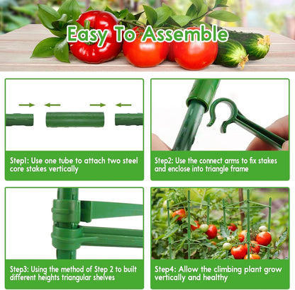 6 Pack 5.2 FT Tomato Cages for Garden, Heavy Duty Tomato Trellis