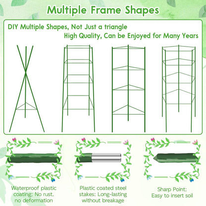 6 Pack 5.2 FT Tomato Cages for Garden, Heavy Duty Tomato Trellis