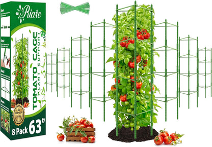 6 Pack 5.2 FT Tomato Cages for Garden, Heavy Duty Tomato Trellis