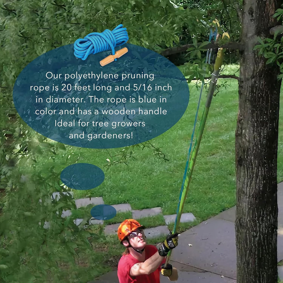 PR-20 Tree Pruner Rope Replacement (with Wooden Handle)