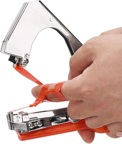 Plant Tying Machine Tape Tool for Tomatoes Peppers Grapes Cucumbers and Vining Vegetables Quickly and Easily Tie, Great for Gardeners Farmers, with Tapes, Spare Parts, Staples - Red