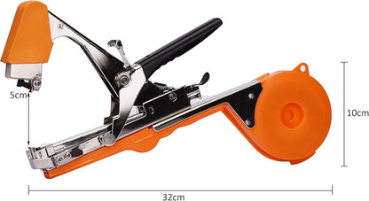 Plant Tying Machine Tape Tool for Tomatoes Peppers Grapes Cucumbers and Vining Vegetables Quickly and Easily Tie, Great for Gardeners Farmers, with Tapes, Spare Parts, Staples - Red