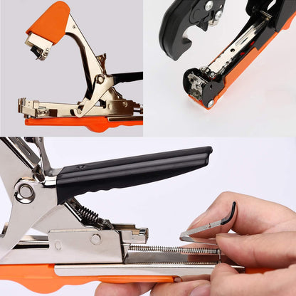 Plant Tying Machine Tape Tool for Tomatoes Peppers Grapes Cucumbers and Vining Vegetables Quickly and Easily Tie, Great for Gardeners Farmers, with Tapes, Spare Parts, Staples - Red