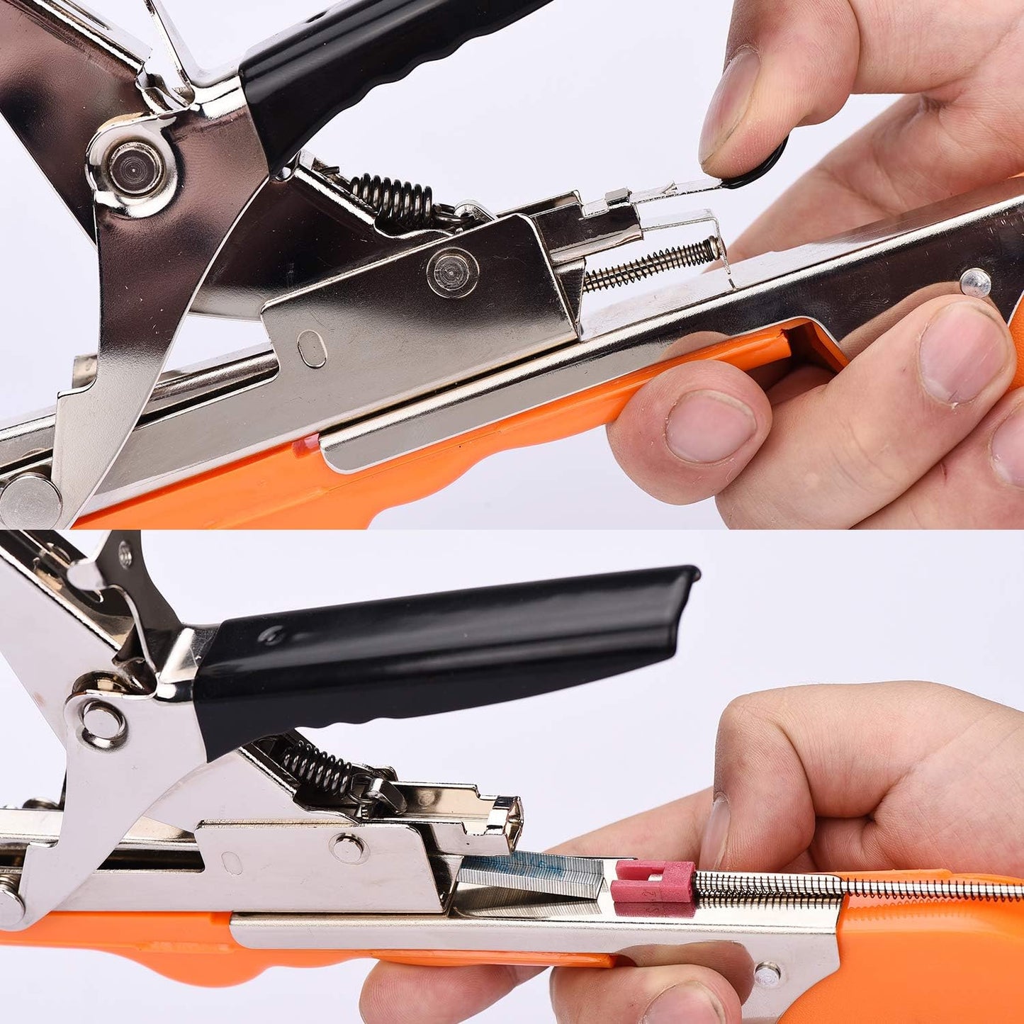 Plant Tying Machine Tape Tool for Tomatoes Peppers Grapes Cucumbers and Vining Vegetables Quickly and Easily Tie, Great for Gardeners Farmers, with Tapes, Spare Parts, Staples - Red