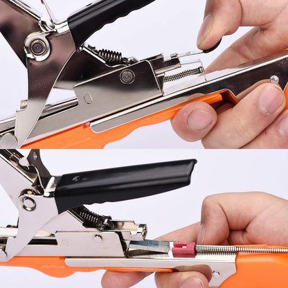 Plant Tying Machine Tape Tool for Tomatoes Peppers Grapes Cucumbers and Vining Vegetables Quickly and Easily Tie, Great for Gardeners Farmers, with Tapes, Spare Parts, Staples - Red