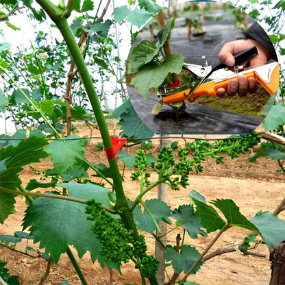 Plant Tying Machine Tape Tool for Tomatoes Peppers Grapes Cucumbers and Vining Vegetables Quickly and Easily Tie, Great for Gardeners Farmers, with Tapes, Spare Parts, Staples - Red