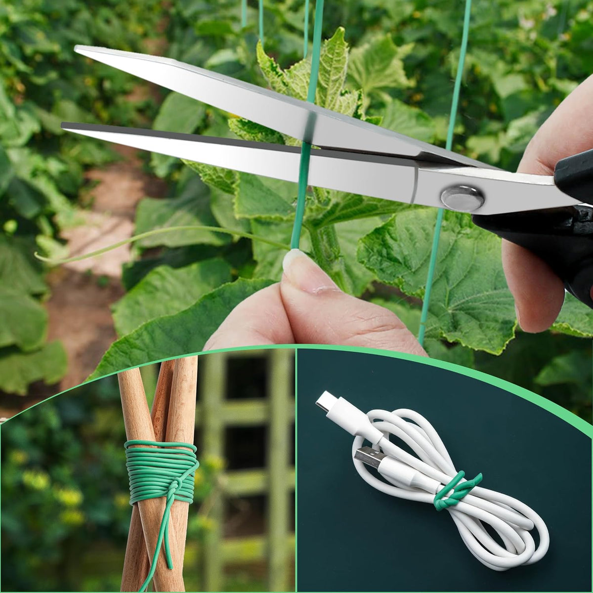 120 Feet Green Soft Twist Tie Tomato Plant Tie