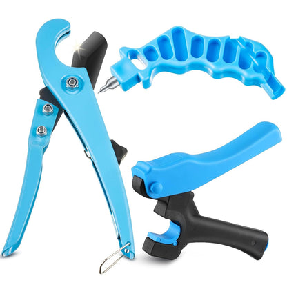 Drip Irrigation Tubing Cutter Hole Punch Tool for PE Pipe 16 20mm, Blue