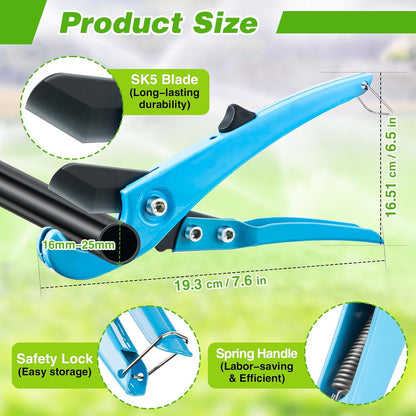 Drip Irrigation Tubing Cutter Hole Punch Tool for PE Pipe 16 20mm, Blue