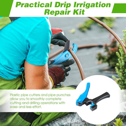 Drip Irrigation Tubing Cutter Hole Punch Tool for PE Pipe 16 20mm, Blue