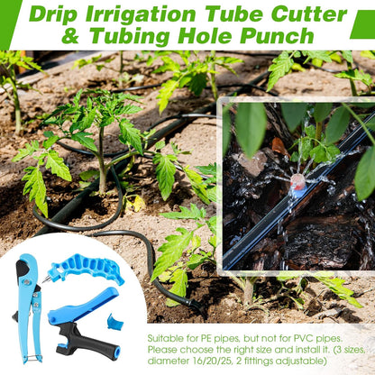 Drip Irrigation Tubing Cutter Hole Punch Tool for PE Pipe 16 20mm, Blue