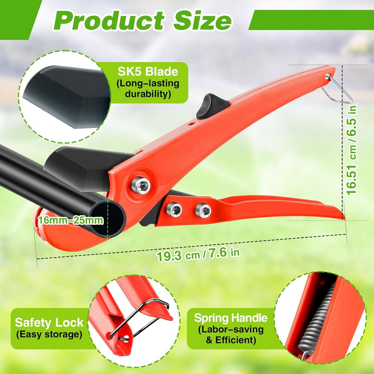 Drip Irrigation Tubing Cutter Hole Punch Tool for PE Pipe 16 20mm, Blue