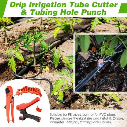 Drip Irrigation Tubing Cutter Hole Punch Tool for PE Pipe 16 20mm, Blue