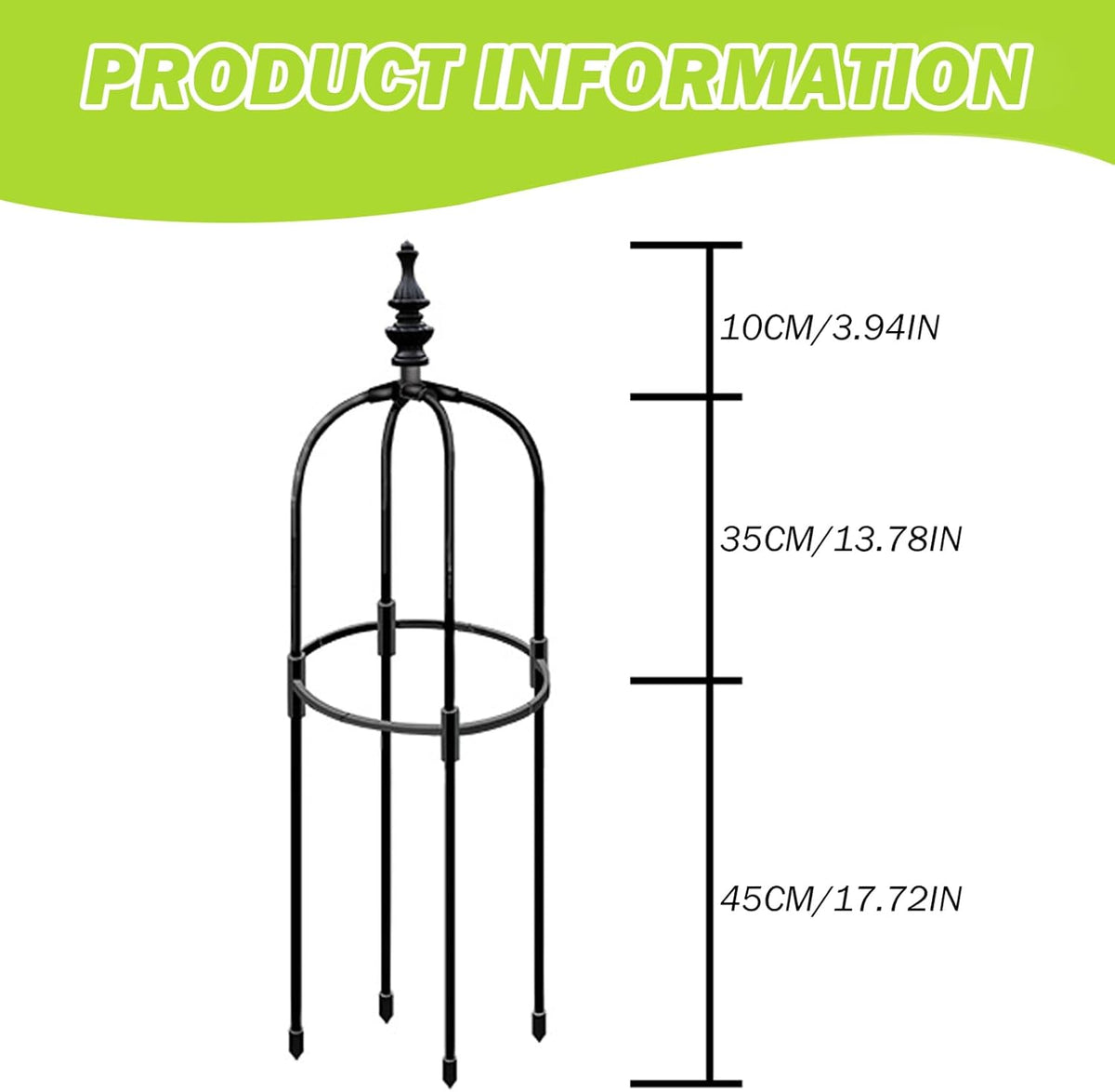 Obelisk Trellis 3ft Tall Round Thicken Rustproof Topiary Frame DIY Plant Climbing Easy to Assemble Plant Frame for Indoor Outdoor Garden Climbing Plants, Obelisk Trellis