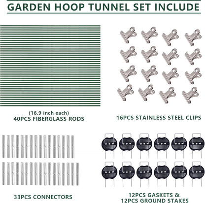 Garden Hoops Kit for Raised Beds, Plant Cover Support Hoops