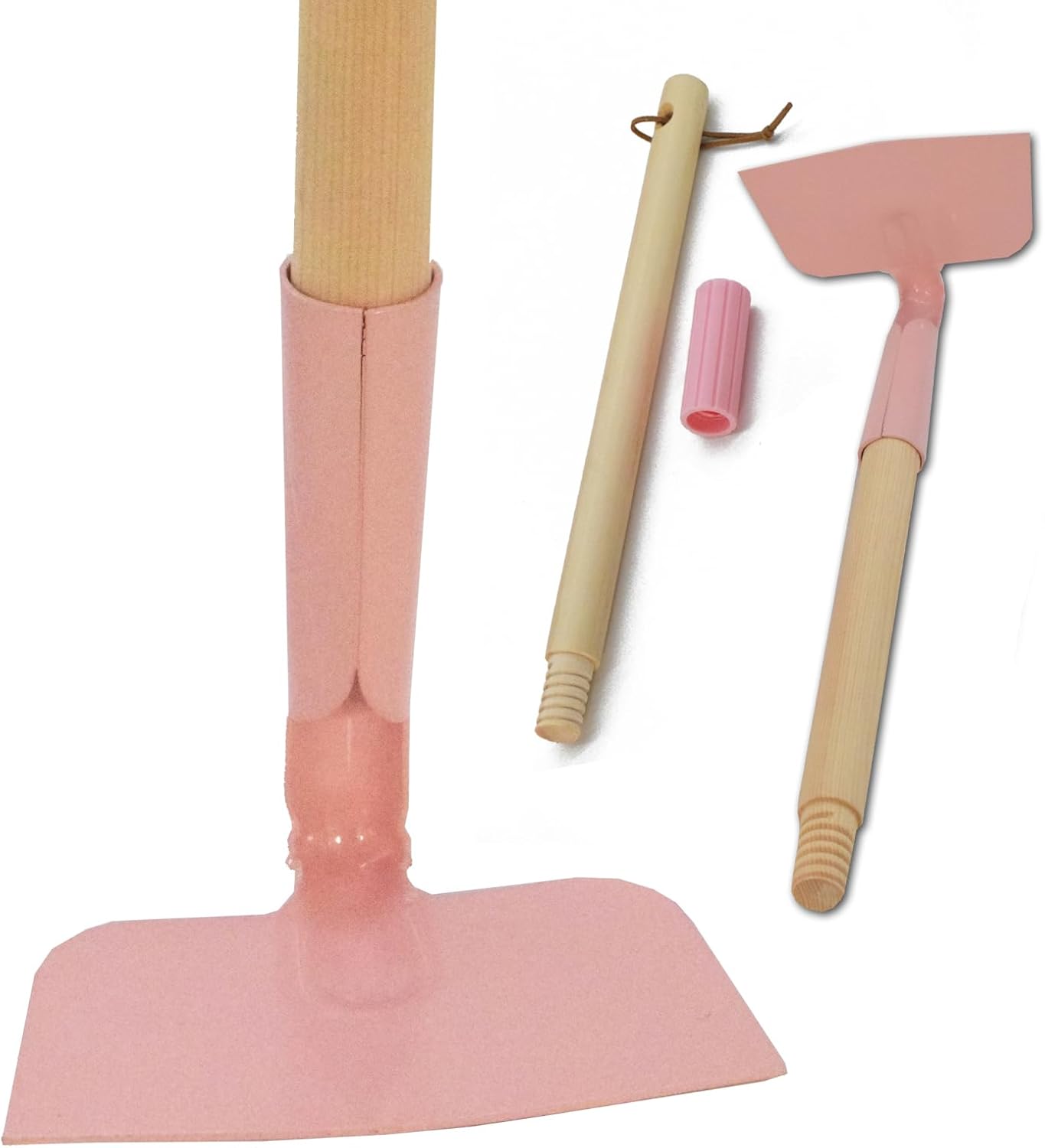 Kids Garden Lawn Hoe-Small Wooden Handle Hoe with Metal Head, 31 inches/ 79 cm Length, for Kids Garden Labor Tool (Red)