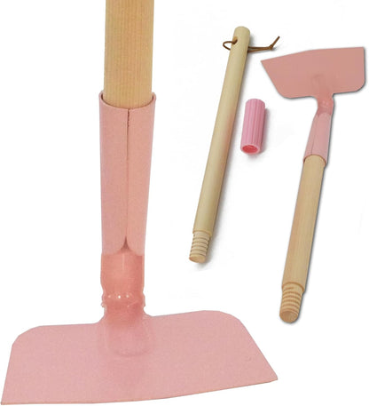 Kids Garden Lawn Hoe-Small Wooden Handle Hoe with Metal Head, 31 inches/ 79 cm Length, for Kids Garden Labor Tool (Red)