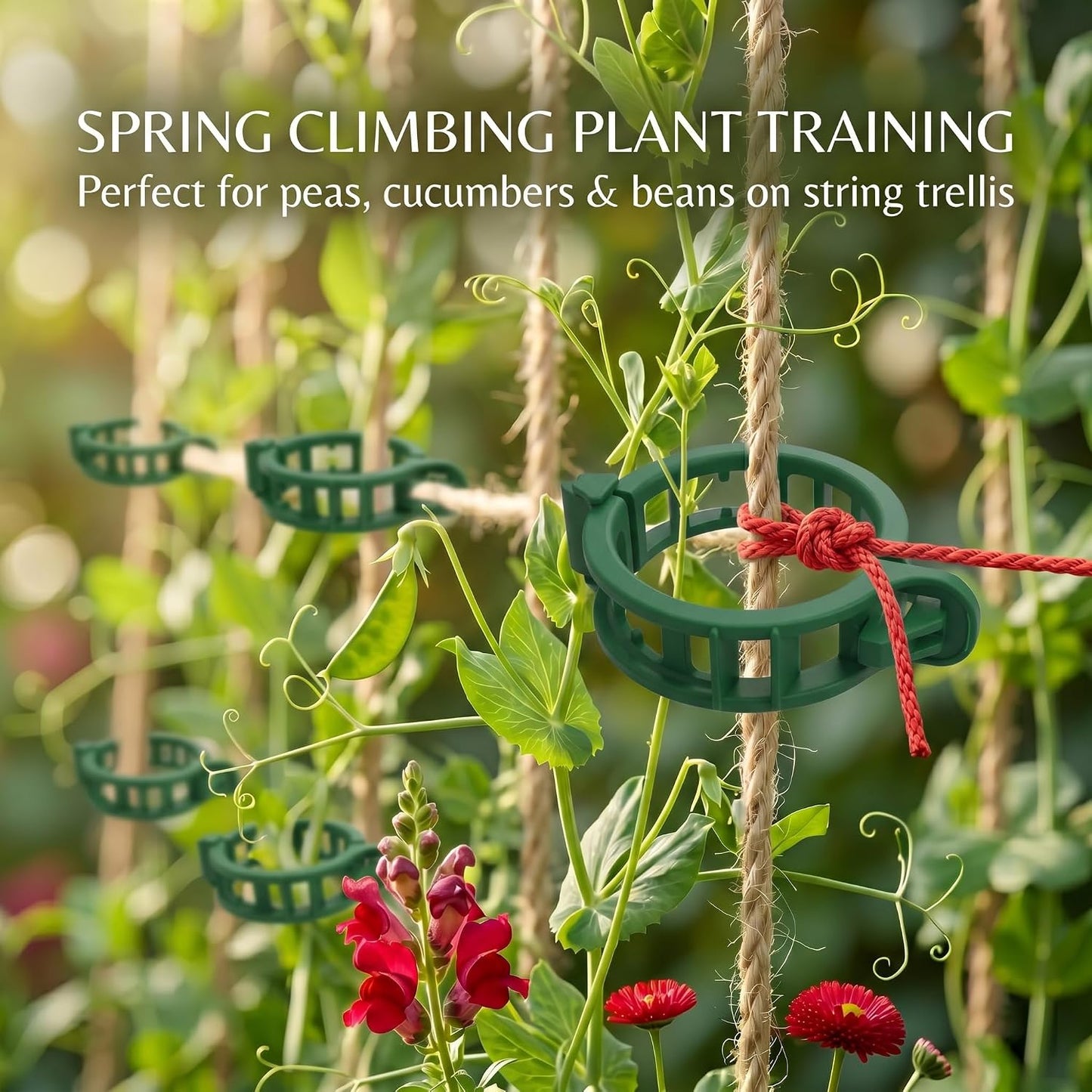 300Pcs Tomato Clips, Reusable Plant Support Clips for Climbing Plants, Garden Clips for Tomato Vine, Trellis Clips for String Trellis, Plant Fixing Clips for Vegetables (Green)