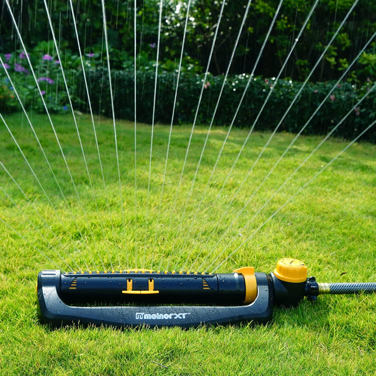 65133AMZ Turbo Oscillating Sprinkler W/Timer & 65131AMZ Mini Oscillator Sprinkler Bundle, Black, Yellow