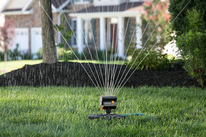 65133AMZ Turbo Oscillating Sprinkler W/Timer & 65131AMZ Mini Oscillator Sprinkler Bundle, Black, Yellow