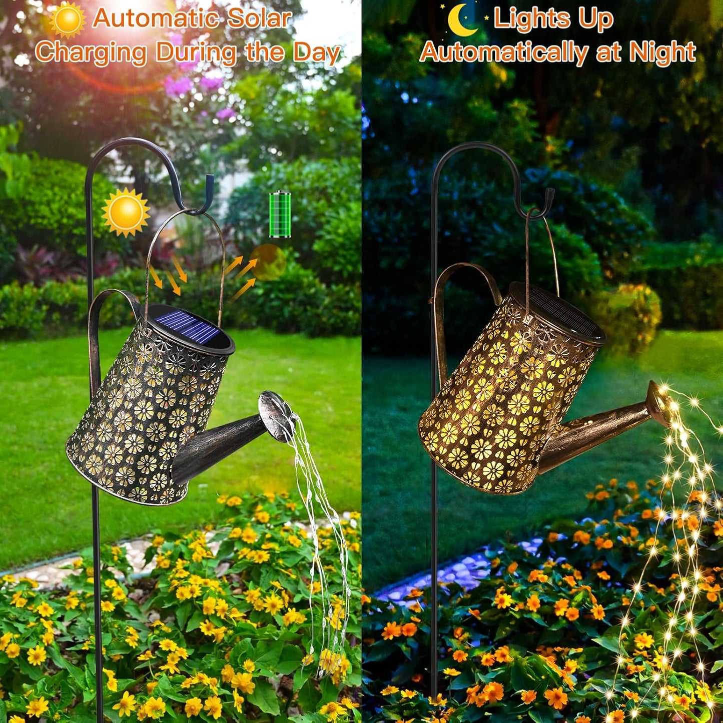 Solar Garden Lights Watering Can Lights Outdoor Garden Decor