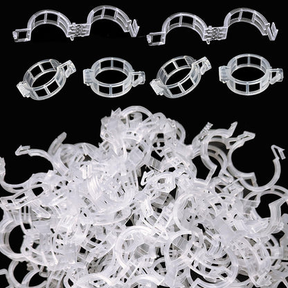 50pcs Plastic Support Clips - Tomato Clips for String Trellis, Grape Vine Clips for Garden Netting Climbing Plants, Secured Plastic Plant Clip for Fixing Stem and Vine (50, White)