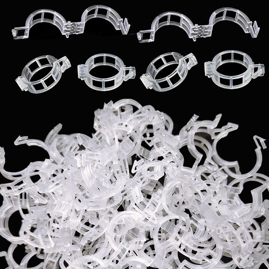 50pcs Plastic Support Clips - Tomato Clips for String Trellis, Grape Vine Clips for Garden Netting Climbing Plants, Secured Plastic Plant Clip for Fixing Stem and Vine (50, White)