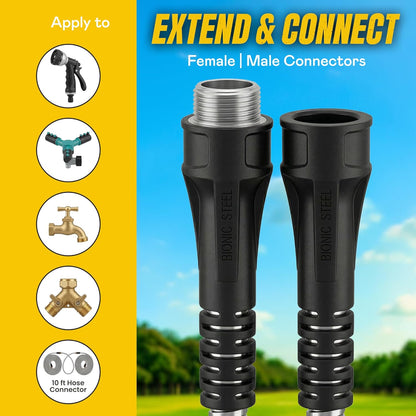 BIONIC STEEL 25 Ft Metal Garden Hose with Sprayer Nozzle