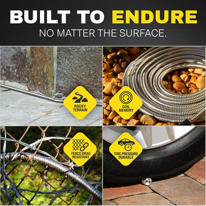 BIONIC STEEL 25 Ft Metal Garden Hose with Sprayer Nozzle