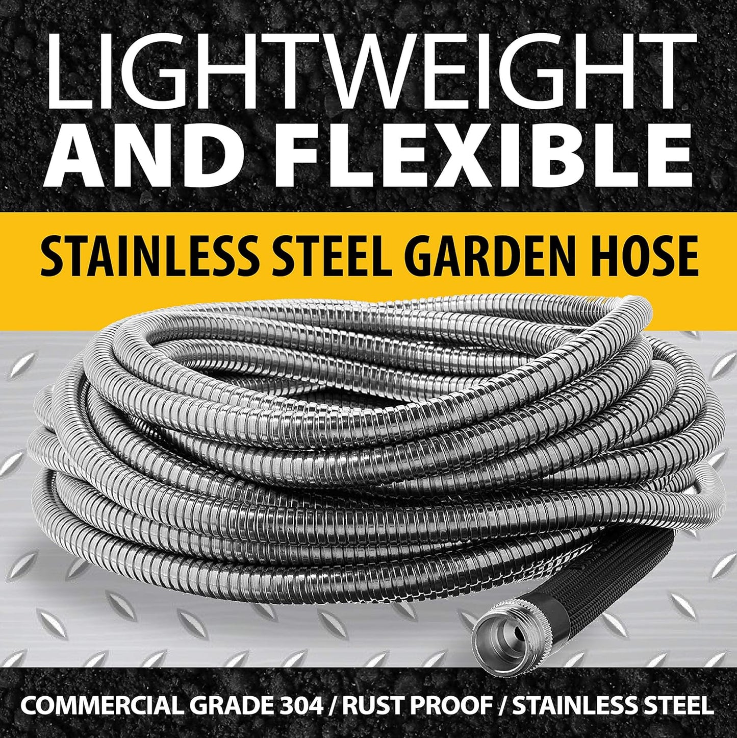 BIONIC STEEL 25 Ft Metal Garden Hose with Sprayer Nozzle