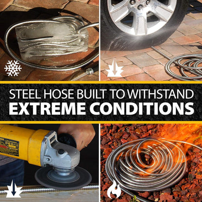 BIONIC STEEL 25 Ft Metal Garden Hose with Sprayer Nozzle