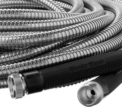 BIONIC STEEL 25 Ft Metal Garden Hose with Sprayer Nozzle