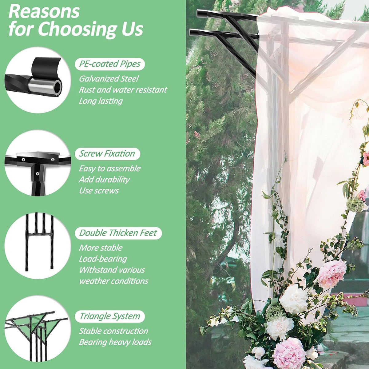 Garden Arch Trellis - 141" L x 106" H Supersize Flattop Garden Arch