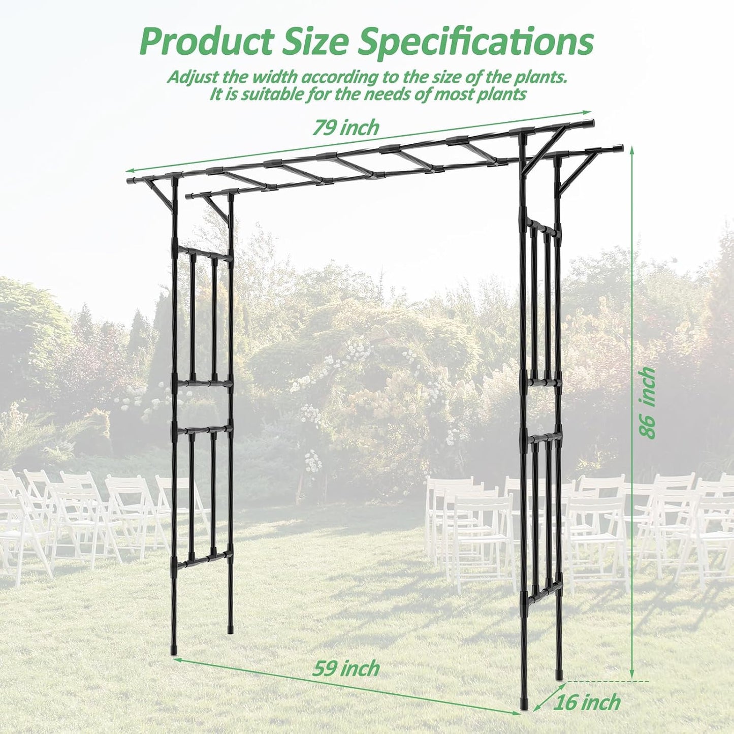 Garden Arch Trellis - 141" L x 106" H Supersize Flattop Garden Arch