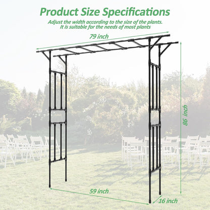 Garden Arch Trellis - 141" L x 106" H Supersize Flattop Garden Arch