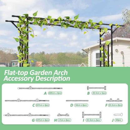 Garden Arch Trellis - 141" L x 106" H Supersize Flattop Garden Arch