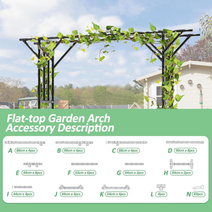 Garden Arch Trellis - 141" L x 106" H Supersize Flattop Garden Arch