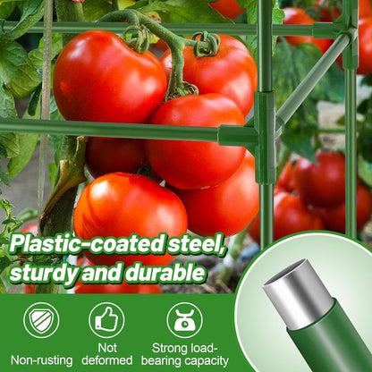 Sturdy Square Tomato Cage with Movable 17 Gal Grow Bags, 2 Sets