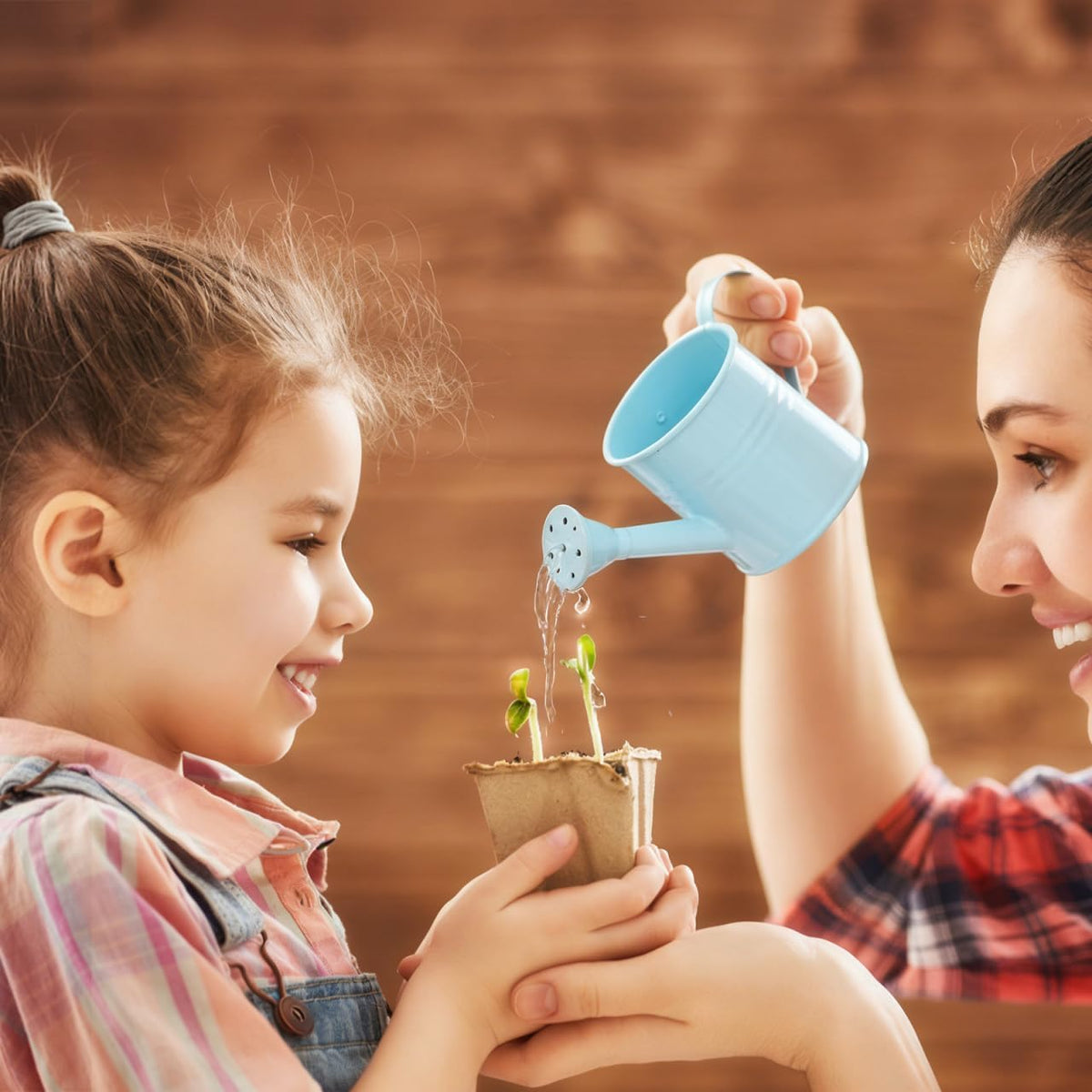 5Pcs Mini Kids Watering Can Set, Small Metal Watering Cans with Long Spout for Indoor Plants, Garden Play, Patio Flowers, Balcony Pots, Toddlers, Random Colors