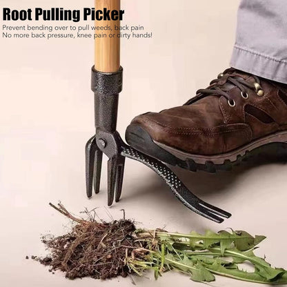 Stand up Weed Puller Tool Head Replacement 4 Claw Steel Head Design Garden Hand Weeding Tool Easily Remove Weeds Without Bending, Pulling